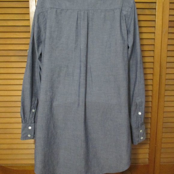 J. Crew top half button down chambray soft cotton top like new size L - Picture 8 of 8